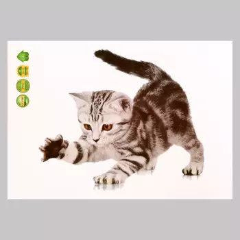 Интерьерная наклейка 3Д TAKE IT EASY «Котик играет», 2921 см