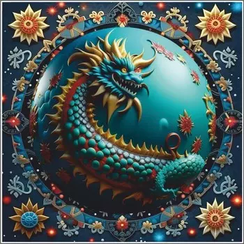 Наклейка автомобильная "Дракон", 250 х 250 мм, вид 7