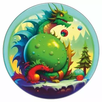 Наклейка автомобильная "Дракон", круг, 150 х 150 мм, вид 3