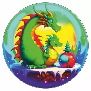 Наклейка автомобильная "Дракон", круг, 150 х 150 мм, вид 4