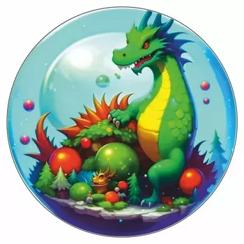 Наклейка автомобильная "Дракон", круг, 250 х 250 мм, вид 2