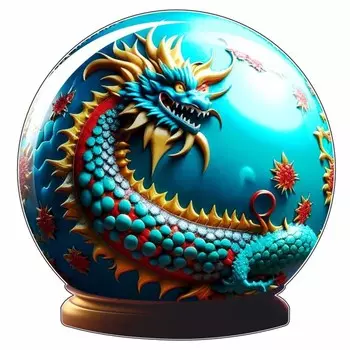 Наклейка автомобильная "Дракон в стеклянном шаре", круг, 250 х 250 мм, вид 5