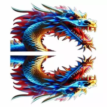 Наклейка автомобильная "Фигурный дракон", 250 х 250 мм, вид 1