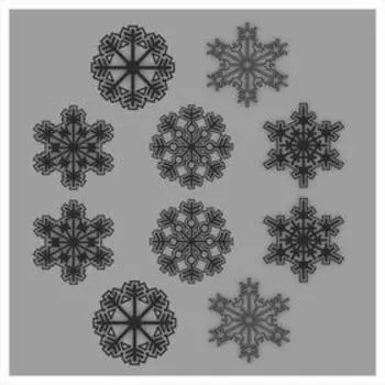 Наклейка автомобильная "Снежинка", набор №2, d=10 см