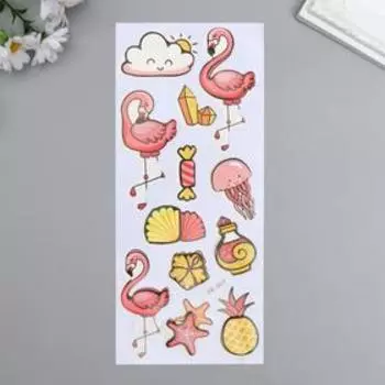 Наклейка бумага "Фламинго" 28,5х10,5 см