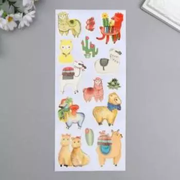 Наклейка бумага "Ламы" 28,5х10,5 см