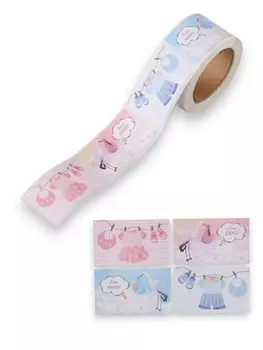 Наклейка бумага "Новорождённые" 3х5 см 200 шт в рулоне