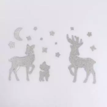 Наклейка бумажная «Олени», c блестками, 21 х 29,7 см