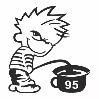 Наклейка ГСМ "АИ-95", Мальчик, плоттер, черная, 100 х 100 мм