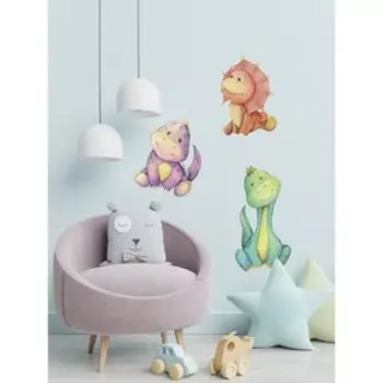 Наклейка интерьерная "Динозаврики" 43х90 см