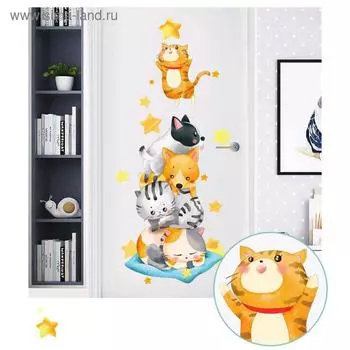 Наклейка интерьерная пластик "Пирамидка кошки и собаки" 60х90 см