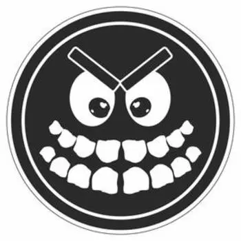 Наклейка круг "Смайлик зубы", d=15 см