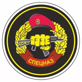 Наклейка "Круг-Спецназ ВВ МВД", 90 х 90 мм