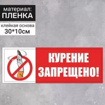 Наклейка «Курение запрещено» 300100, рисунок, цвет красно-белый