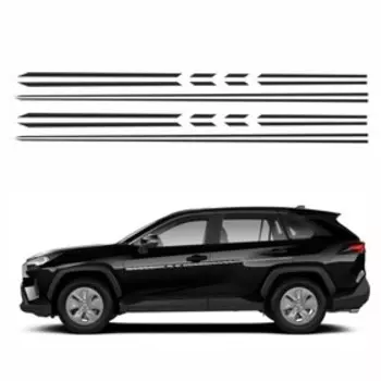 Наклейка-молдинг на борта "Без надписи", черный, комплект на две стороны, 200 х 3,5 х 0,1 см 77048