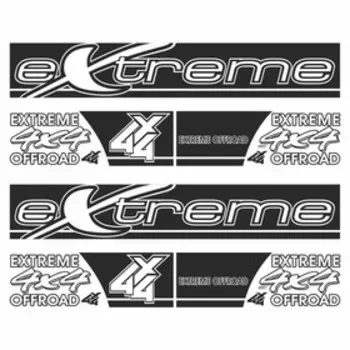 Наклейка-молдинг "Нива 4Х4 EXTREME", черный, 200 х 16,5 х 0,1 см, комплект 2 шт