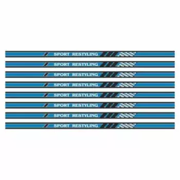 Наклейка-молдинг широкий "SPORT RESTYLING", синий, 100 х 4 х 0,1 см, комплект 8 шт