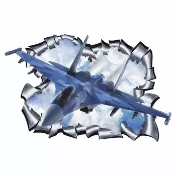 Наклейка на авто "Разлом военная техника. Самолет", 250 х 360 мм