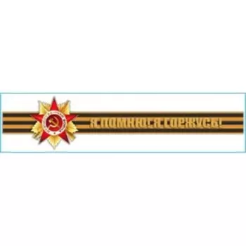Наклейка на авто Skyway патриотическая Георгиевская лента "Я помню! Я горжусь!", 140*630 мм 923049