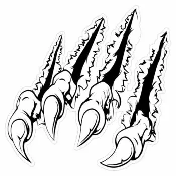 Наклейка на автомобиль черно-белая "Когти тигра", 25 х 25 см