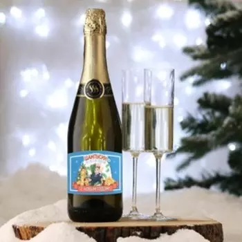 Наклейка на бутылку «Шампанское Новогоднее», размер 12 х 8 см.
