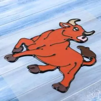 Наклейка на стекло "Бык-варвар" 13х14 см