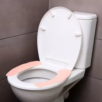 Наклейка на унитаз однотонные, 2 шт. (розовая)