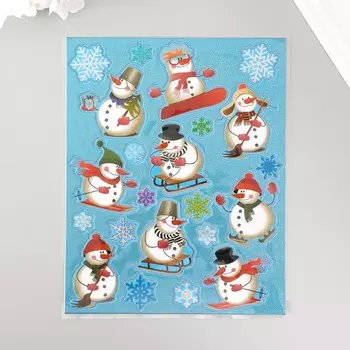 Наклейка интерьерная «Активный снеговик», 24.519.5 см