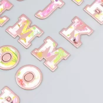 Наклейка пластик "Английский алфавит и цифры. Цветы" 31х14 см