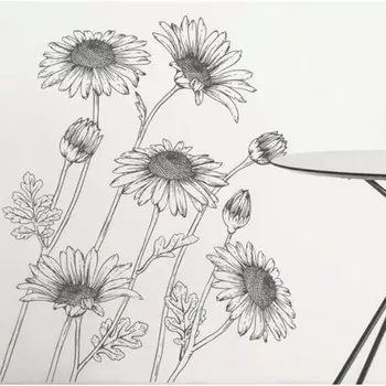 Наклейка пластик интерьерная черная "Ромашки" 90х30 см