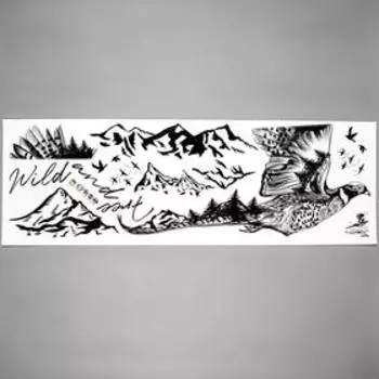 Наклейка пластик интерьерная чёрная "Дикая птица" 30х90 см