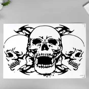 Наклейка пластик интерьерная чёрная "Поющие скелеты" 40х57 см