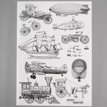 Наклейка пластик интерьерная чёрная "Ретро транспорт" 50х70 см