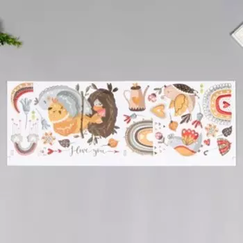 Наклейка пластик интерьерная цветная "Курочки" 20х30 см