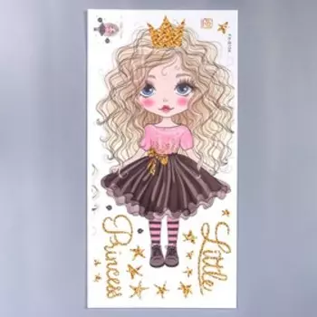 Наклейка пластик интерьерная цветная "Малышка в чёрной юбочке" 30х60 см