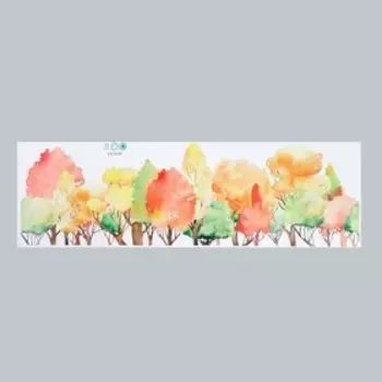 Наклейка пластик интерьерная цветная "Осенний лес" 30х90 см