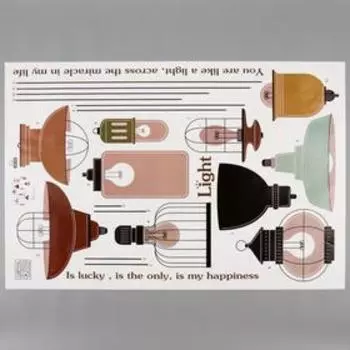 Наклейка пластик интерьерная цветная "Светильники"60х90см