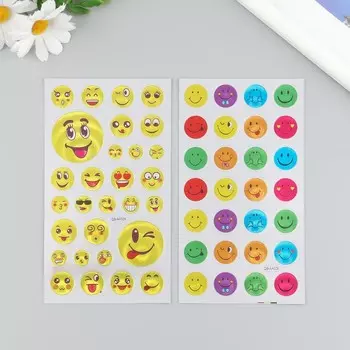 Наклейка пластик "Смайлики" МИКС 9,5х17,5 см