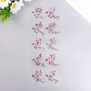 Наклейка пластик стразы "Голуби" разноцветные 32х10,5 см