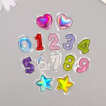 Наклейка пластик воздушная "Цифры" 0,6х9,8х13,3 см