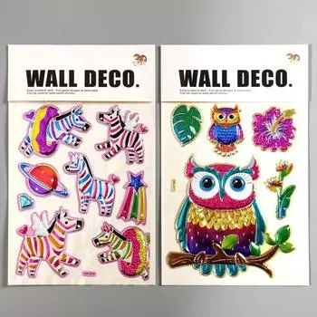 Наклейка пластик выпуклая яркая "Детские картинки" МИКС 26х16 см