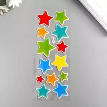 Наклейка пластик "Звёзды/Сердца" МИКС 17х7 см