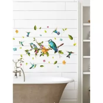 Наклейка "Птицы" 38х64 см разноцветный