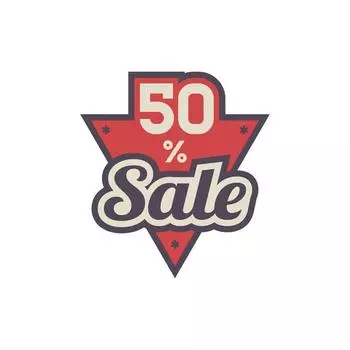 Наклейка "Sale 50%" 200*300, треугольник, цвет красный