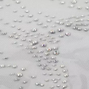 Наклейка-стразы на кокошник «Волна», 26 × 20 см, цвет серебро