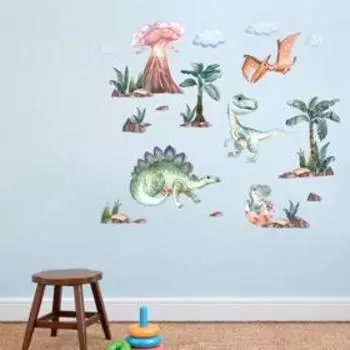Наклейка виниловая «Динозавры», интерьерная, 30 х 35 см
