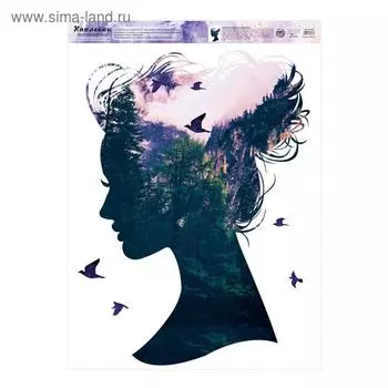Наклейка виниловая «Силуэт», интерьерная, 50 х 70 см