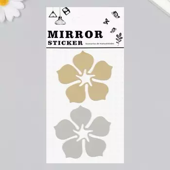 Наклейка зеркальная "Цветочки" 20х10 см