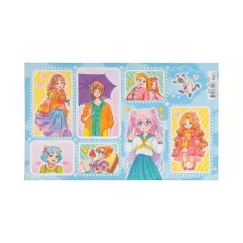 Наклейки «Аниме герои» глиттер, 1016 см