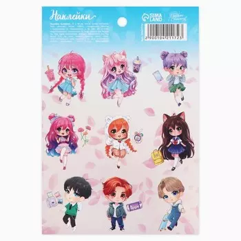 Наклейки бумажные «Аниме», 11 х 15.5 см
